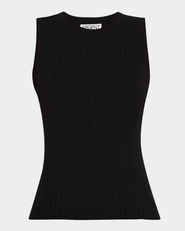 Crewneck Ribbed Knit Tank